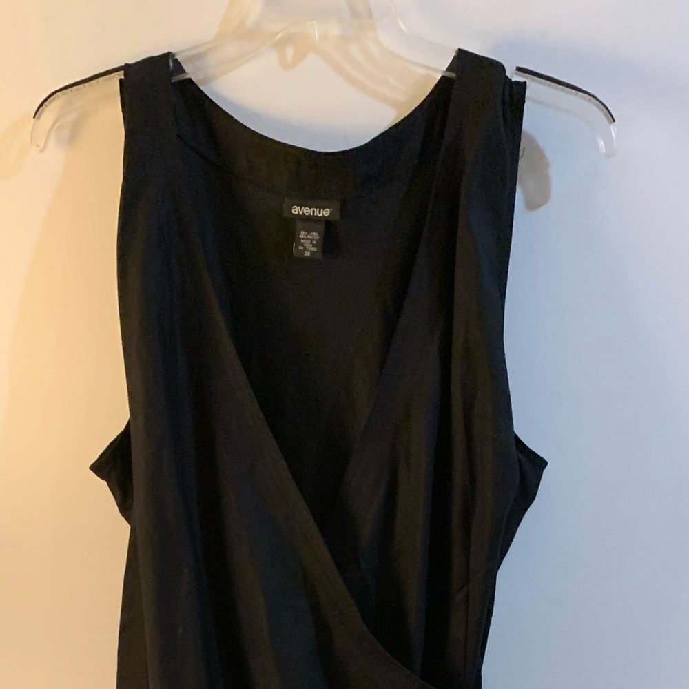 Black Linen Wrap Dress Size 28 from Avenue